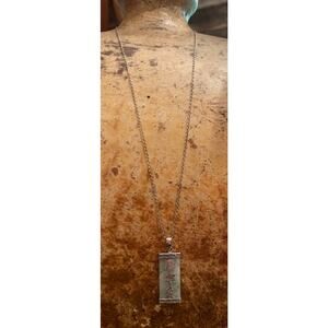 Sterling Silver Jade Chinese Character Pendant Vintage